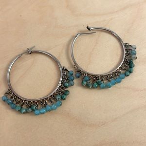 Antique Beaded hoop earrings